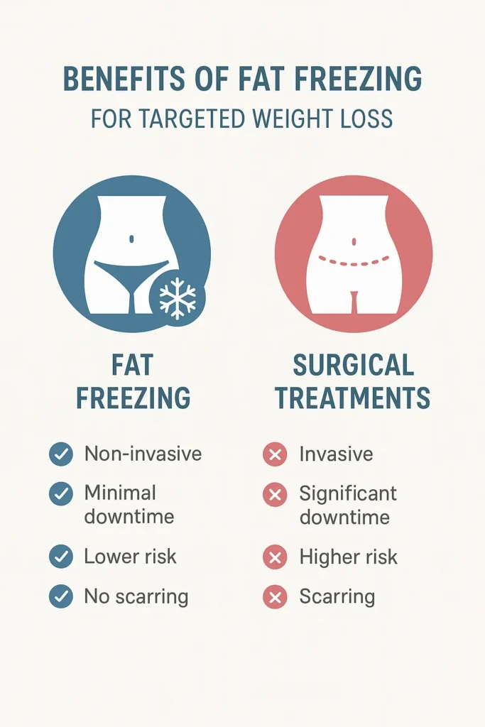 graphic showing the benefits of fat freezing Harwich