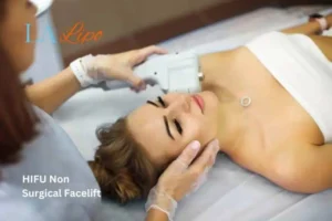 Woman having Hi-Fu to reduce wrinkles Harwich.