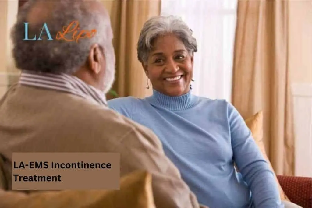 Couple sat smiling at each other - LA-EMS treatment Harwich