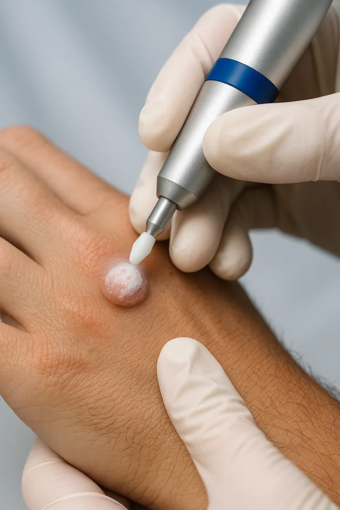 example of wart removal Harwich using cryopen
