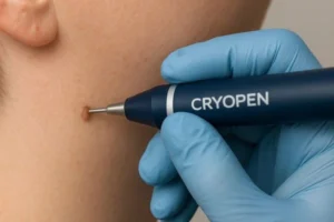 Person receiving skin tag removal Harwich
