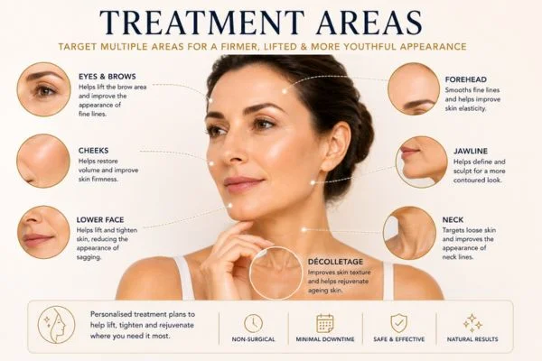 Areas of treatment for the ultimate lift tighten treatment Harwich